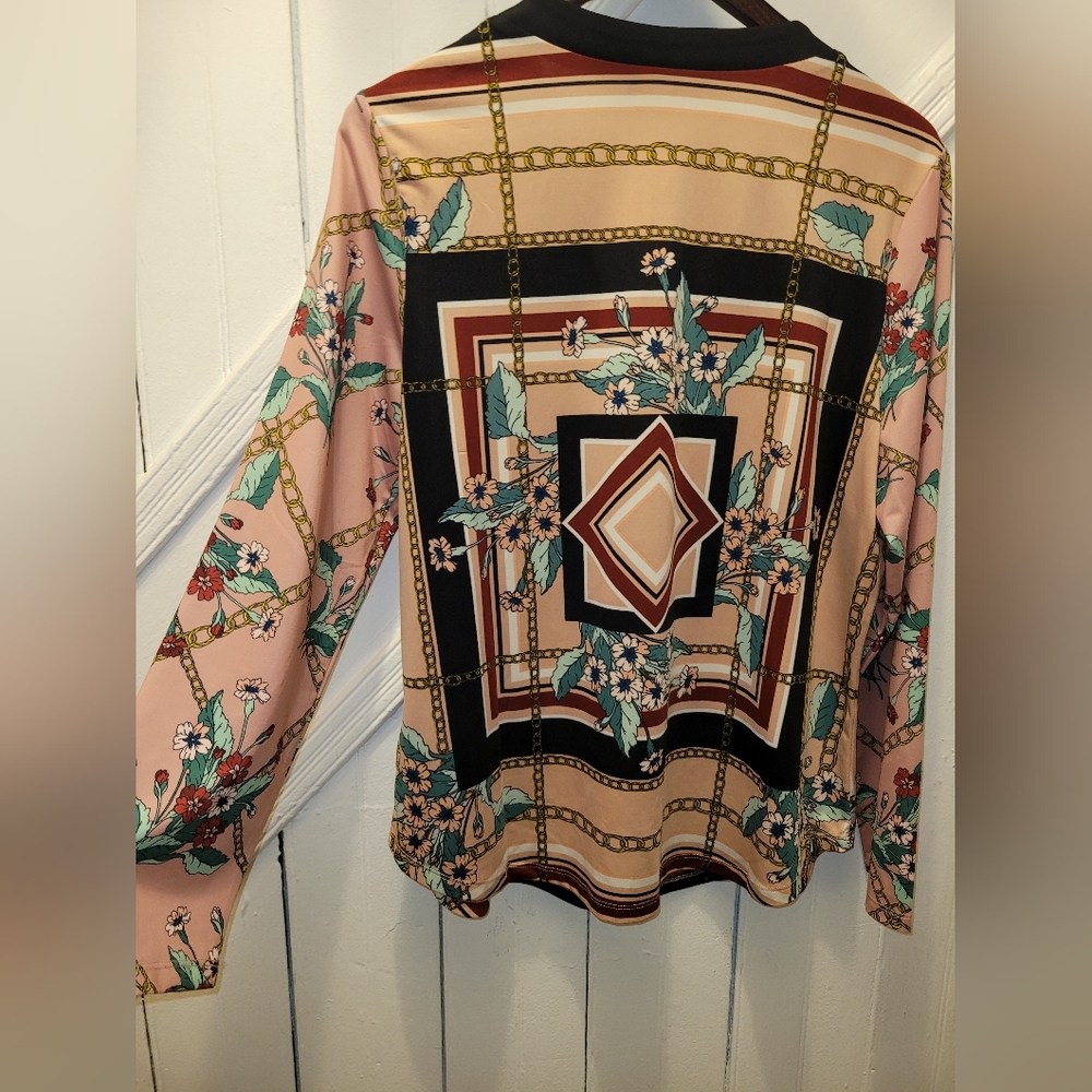 Nanette Lepore Womens Zip Front Pop Over Blouse Large - Picture 4 of 5